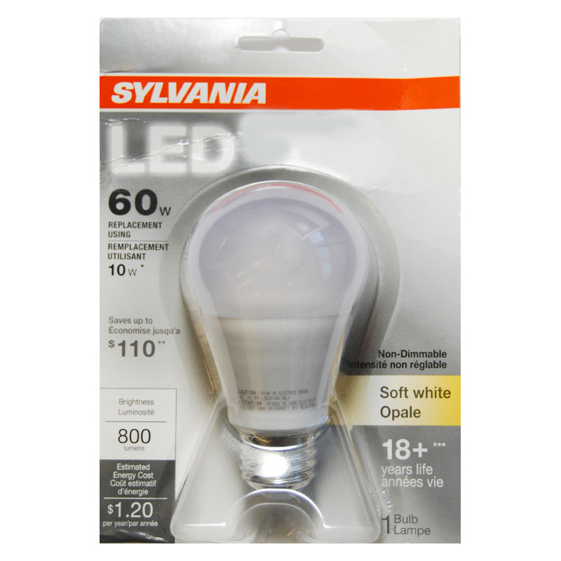 Sylvania 10W A19 LED Soft White 800Lm Light Bulb - 60w Equiv.