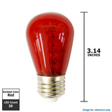Sunlite 1.1W 120V S14 Sign 30 LED Red Light Bulb - BulbAmerica