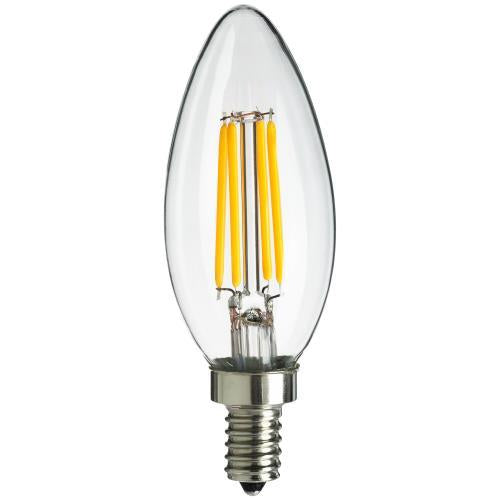 Sunlite Antique Filament LED 4 Watt 2700K E12 Base Chandelier Light Bulb