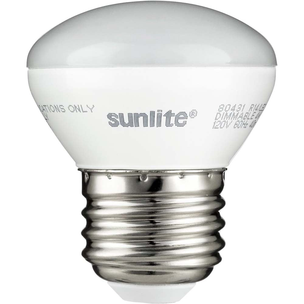 Bulb Base R14 Sunlite 4w LED R14 Mini Reflector Flood E26 Base 3000K Bulb - Warm Whi ...
