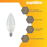 Sunlite 4.5w LED B11 Frosted Torpedo Tip Chandelier E12 5000K Bulb - 40W Equiv - BulbAmerica