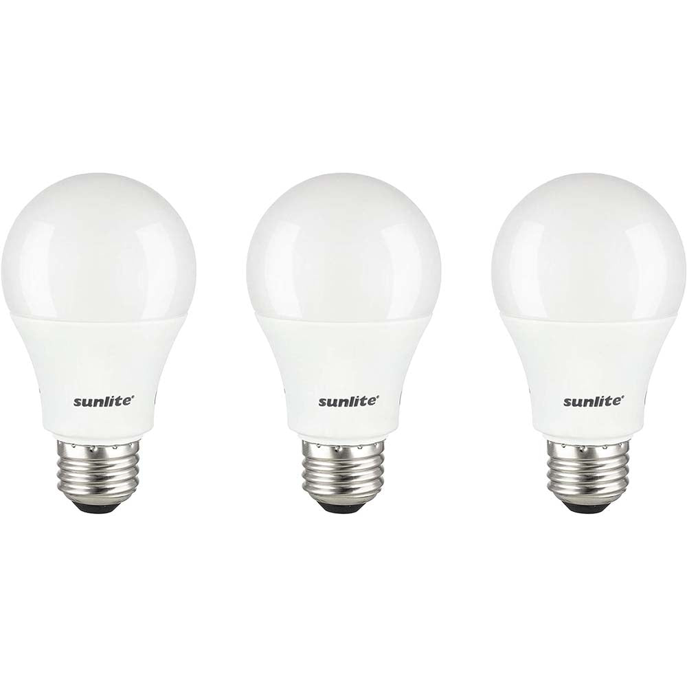 3Pk - Sunlite 14W LED A19 6500K - Daylight 1500LM Non-Dimmable Bulb - 100w Equiv