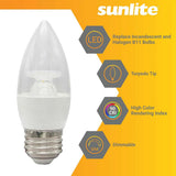 Sunlite 4.5w LED B11 Clear Chandelier 120v E26 Base 2700K Bulb - 40W Equiv - BulbAmerica