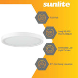 Sunlite 7-In 12w LED Round Mini Panel Fixture 3000K Dimmable 120v - 100w equiv_1