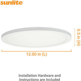 Sunlite 12-in 22w LED Round Mini Panel CCT Selectable Fixture - 150w equiv_2