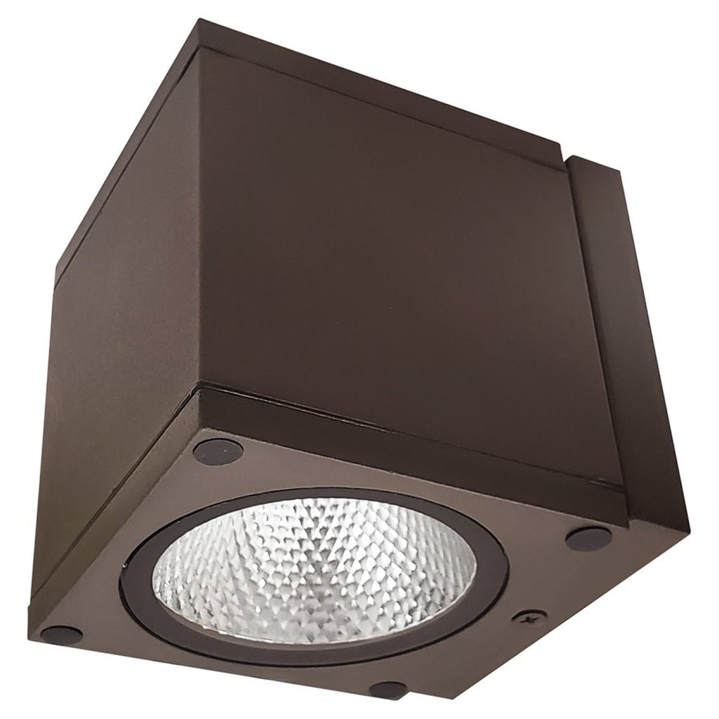 Sunlite 9w LED Wall Cube Up or Down 3000K Warm White Outdoor Fixture Bronze