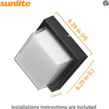 Sunlite 12w LED Square Modern Outdoor Light Fixture CCT Selectable - 60w equiv_1