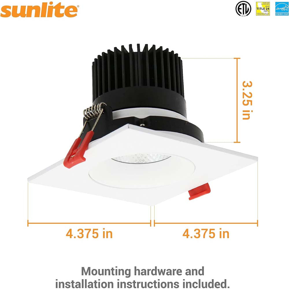 Sunlite Sunlite 3.5-in 12w LED Single Head Gimbal Downlight Fixture CCT Tunabl ...