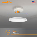 Sunlite 7-in 15w Ceiling Flush Mount LED Fixture CCT Tunable 1200Lm 120v_1