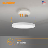 Sunlite 11-in 21w Ceiling Flush Mount LED Fixture CCT Tunable 1640Lm 120v - BulbAmerica
