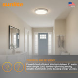Sunlite 11-in 21w Ceiling Flush Mount LED Fixture CCT Tunable 1640Lm 120v_2
