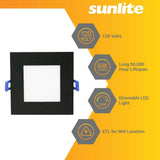 Sunlite 4-In 12w LED Recessed Slim Downlight Fixture CCT Selectable - 65W equiv_1