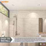 Sunlite 4-In 12w LED Recessed Slim Downlight Fixture CCT Selectable - 65W equiv_3