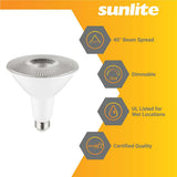 Sunlite 15w LED PAR38 Long Neck E26 Dimmable 3000K Spot Bulb - 100W Equiv - BulbAmerica
