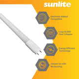25Pk - Sunlite 12.5w 4-FT LED T8 Glass Tube Bulb CCT Tunable G13 Base 120-277V - BulbAmerica