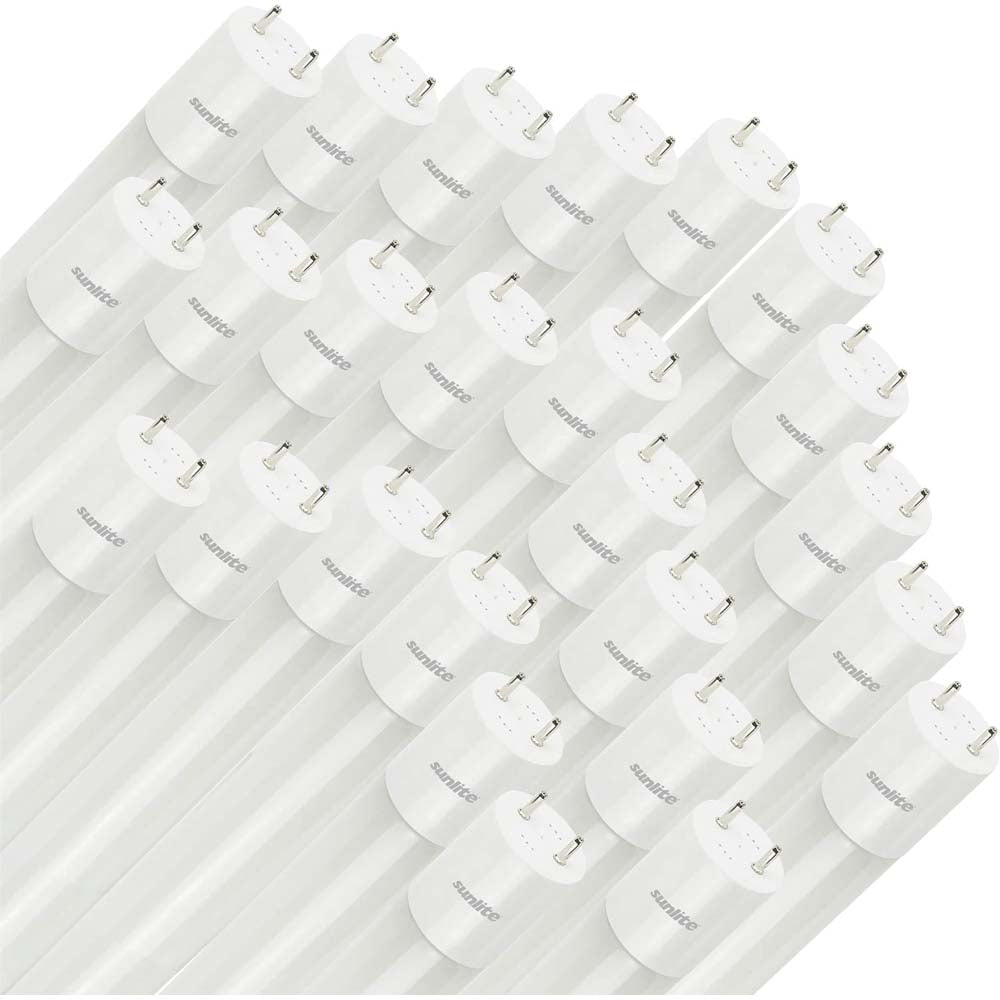 25Pk - Sunlite 17w LED T8 Light Tube 48-in G13 Base Frosted 4000K Ballast Bypass