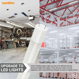 25Pk - Sunlite 17w LED T8 Light Tube 48-in G13 Base Frosted 4000K Ballast Bypass_2