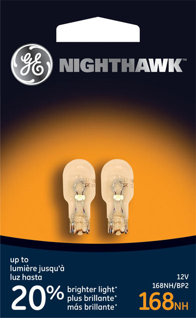 GE W5W 168 5w 14v Nighthawk Wedge Base Miniature lamp - 2 bulbs