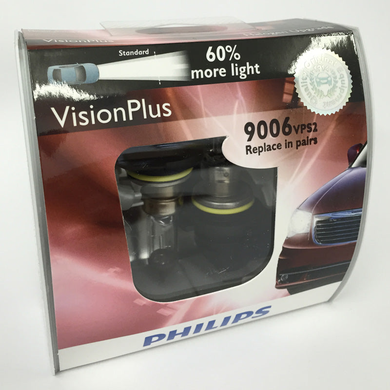 Philips 9006 HB4 - Vision Plus Halogen Low Beam Headlamp 50ft. longer beam -2 Pack
