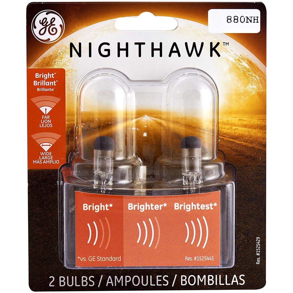 2Pk - GE 880NH/BP2 - 12.8v 27w Nighthawk Halogen Automotive Replacement Fog Bulb
