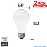 GE 100w 120v A-Shape A19 Soft White Long Life Incandescent lamp - 2 bulbs - BulbAmerica