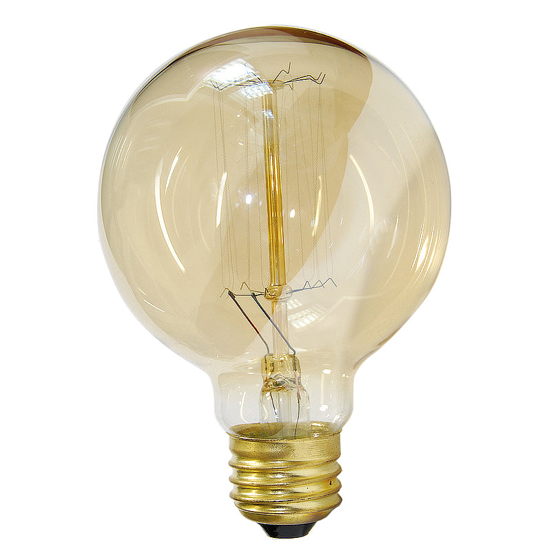 Globe G30 40w Antique Vintage Style 3.3in Diameter Squirrel Cage filament bulb