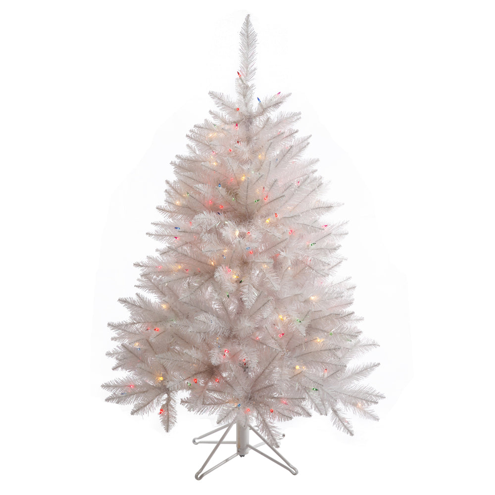 Vickerman 4.5Ft. Sparkle White 421Tips Christmas Tree 200 Multi-color LED Lights