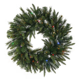 Vickerman 36in. Green 210 Tips Wreath 100 Multi-color Italian LED