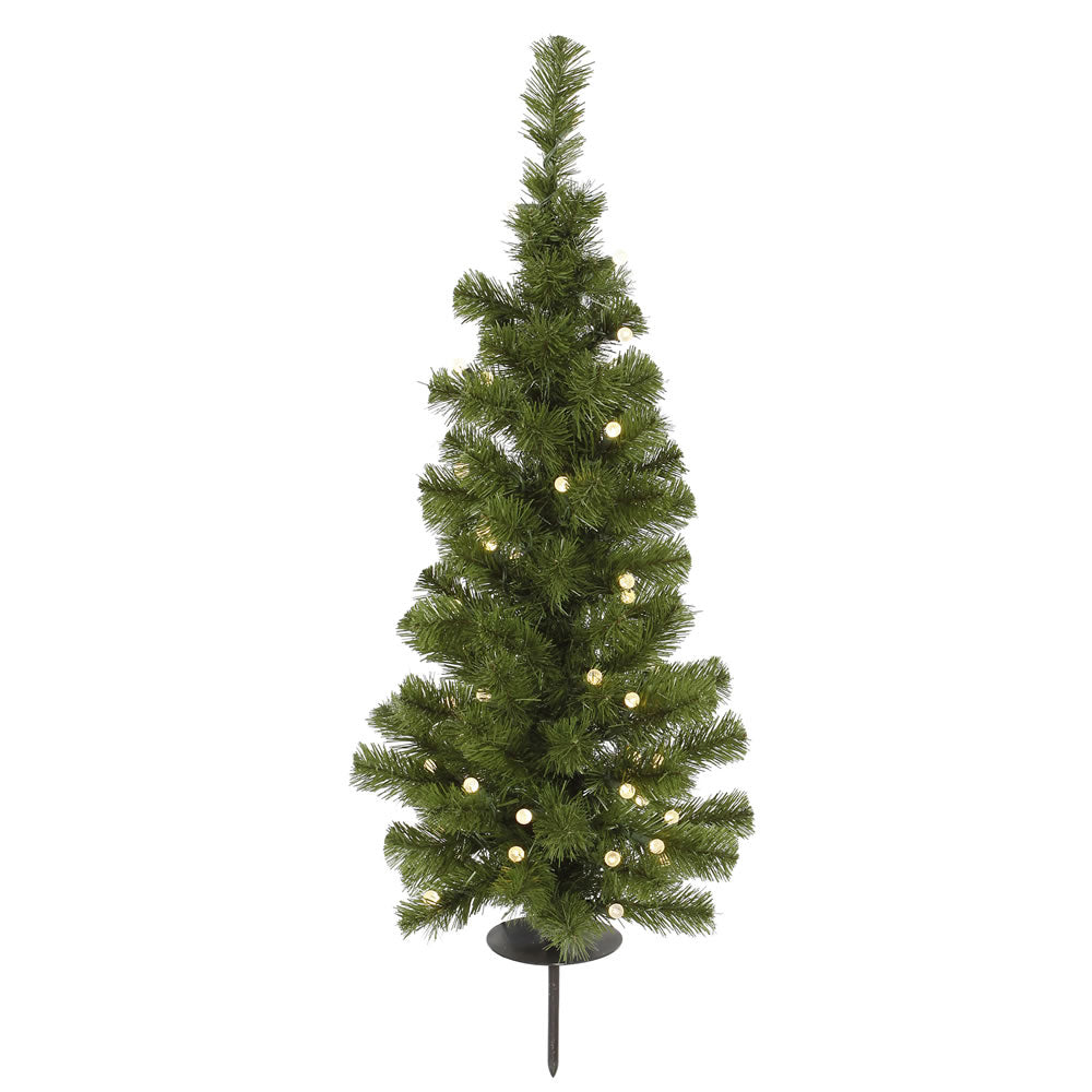 4' X 20" Solar LED 100 Warm White 231T Green Christmas Tree