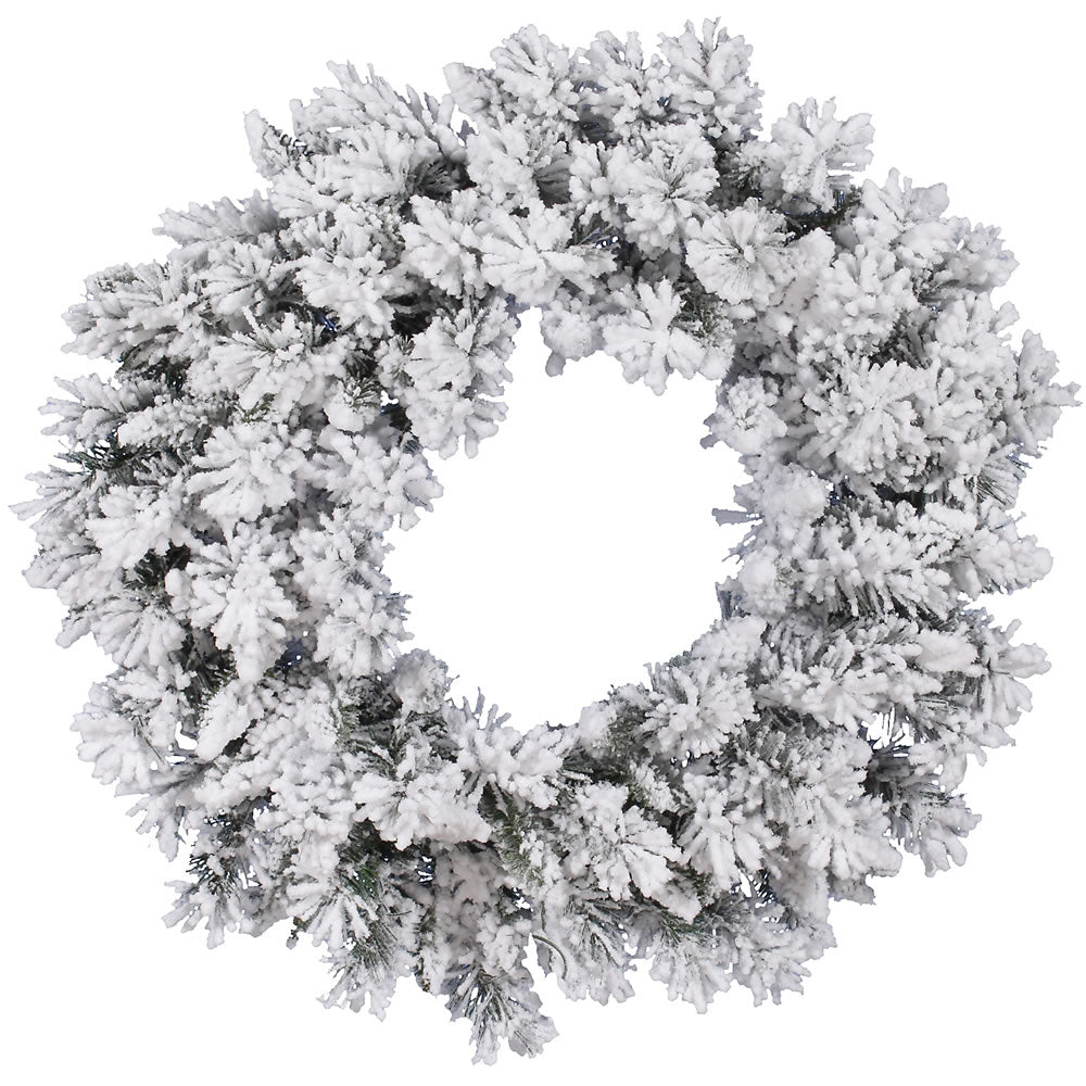 Vickerman 30in. Flocked White on Green 160 Tips Wreath