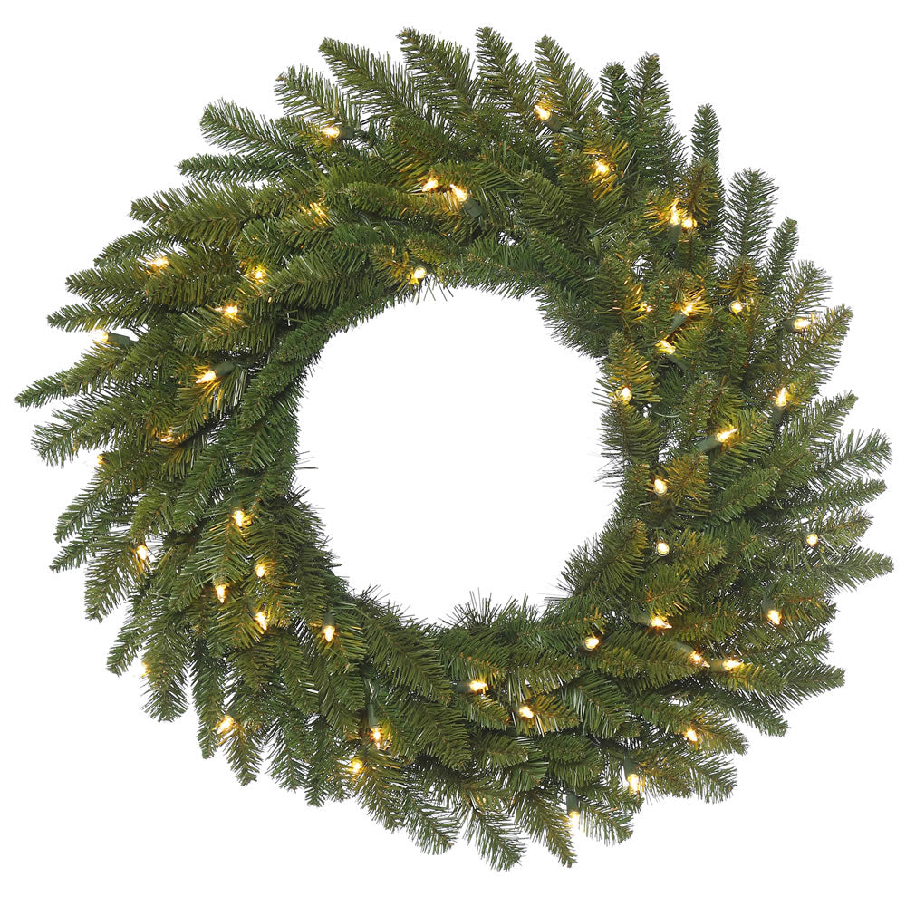 36in. Durango Spruce Wreath 240 Green PVC Tips 100 Clear Dura-Lit Lights
