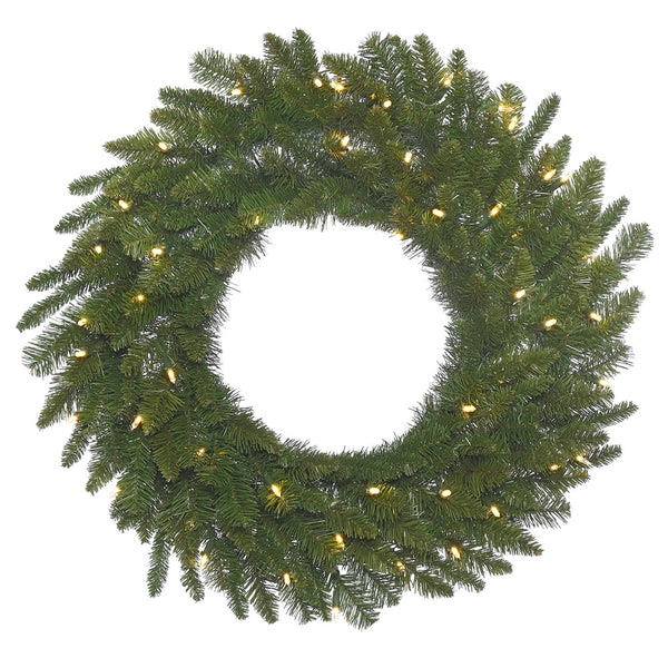 20in. Durango Spruce Wreath 105 Green PVC Tips 50 Warm White Italian L ...