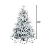 Vickerman 15ft. Flocked Alberta Artificial Christmas Tree Multi-colored LED Lights - BulbAmerica