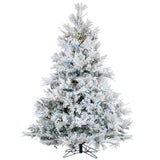 Vickerman 15ft. Flocked Alberta Artificial Christmas Tree Multi-colored LED Lights