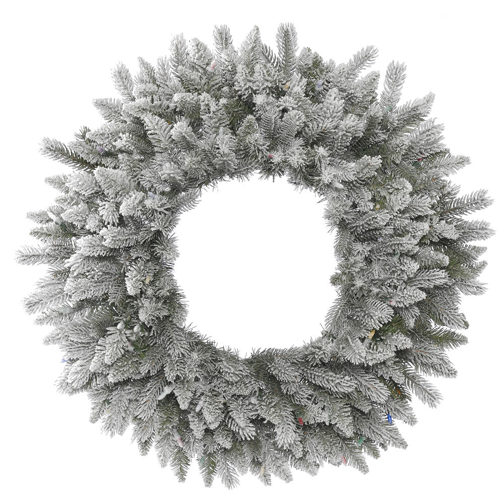 36in. Frosted Sable Pine Wreath Iridescent Glitter 240 Frosted PE/PVC Tips
