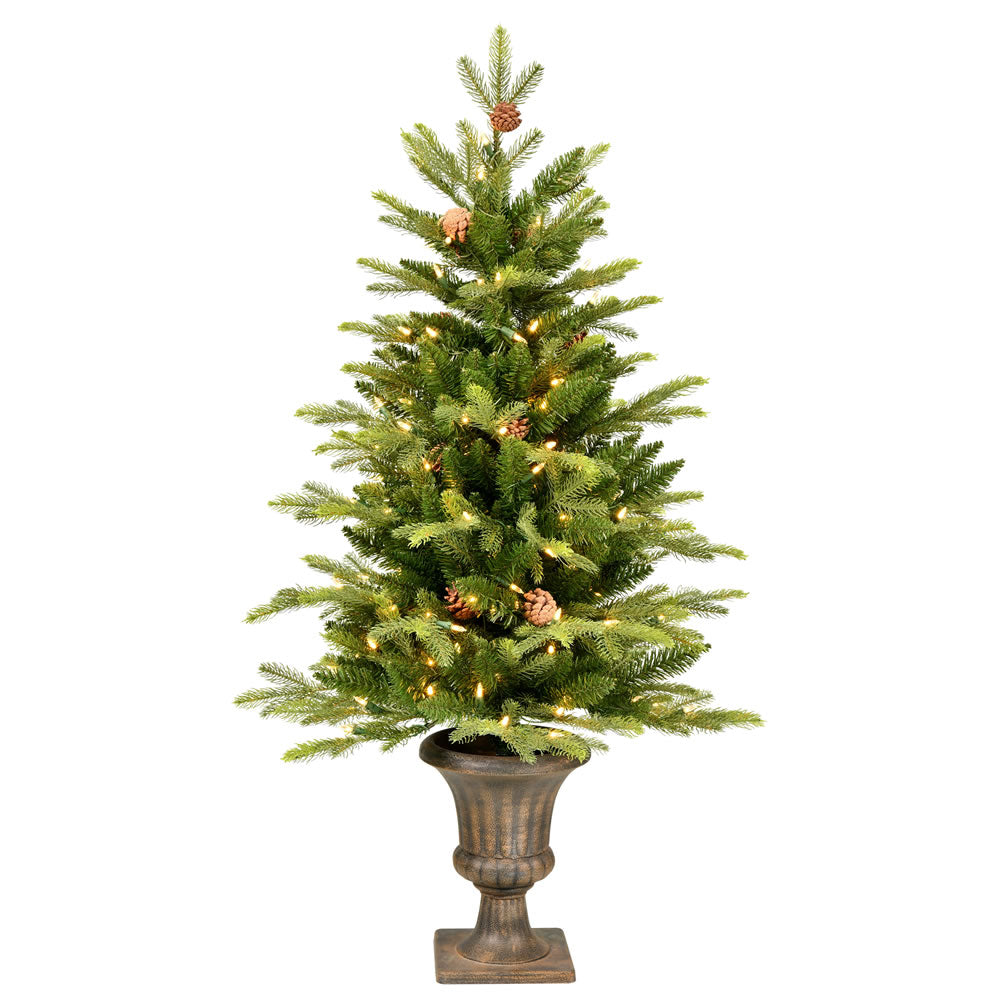Vickerman 4ft. x 26in. Potted Kenly Pine Artificial Christmas Tree in LED Lights