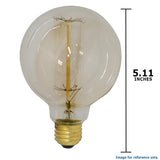 Globe G30 40w Antique Vintage Style 3.3in Diameter Squirrel Cage filament bulb_2
