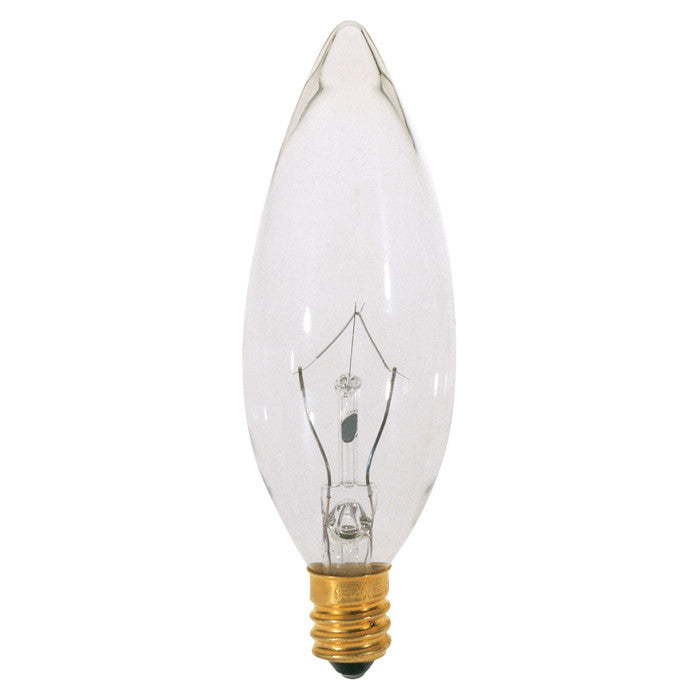 Satco A3620 15W 130V B9.5 Clear E12 Candelabra Base Incandescent bulb