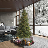 Vickerman 7.5ft. Mixed Country Pine Slim Artificial Christmas Tree in LED Lights - BulbAmerica