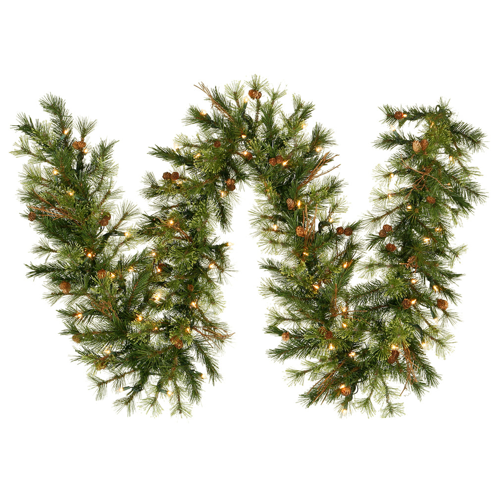 6' Mixed Country Garland 180T 50 Warm White LED