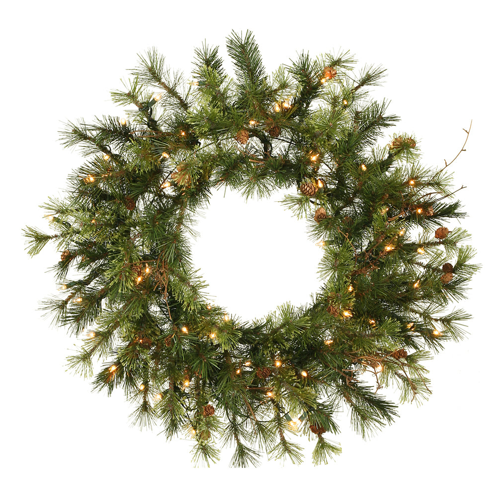 30" Mixed Country Wreath 50 Warm White LED