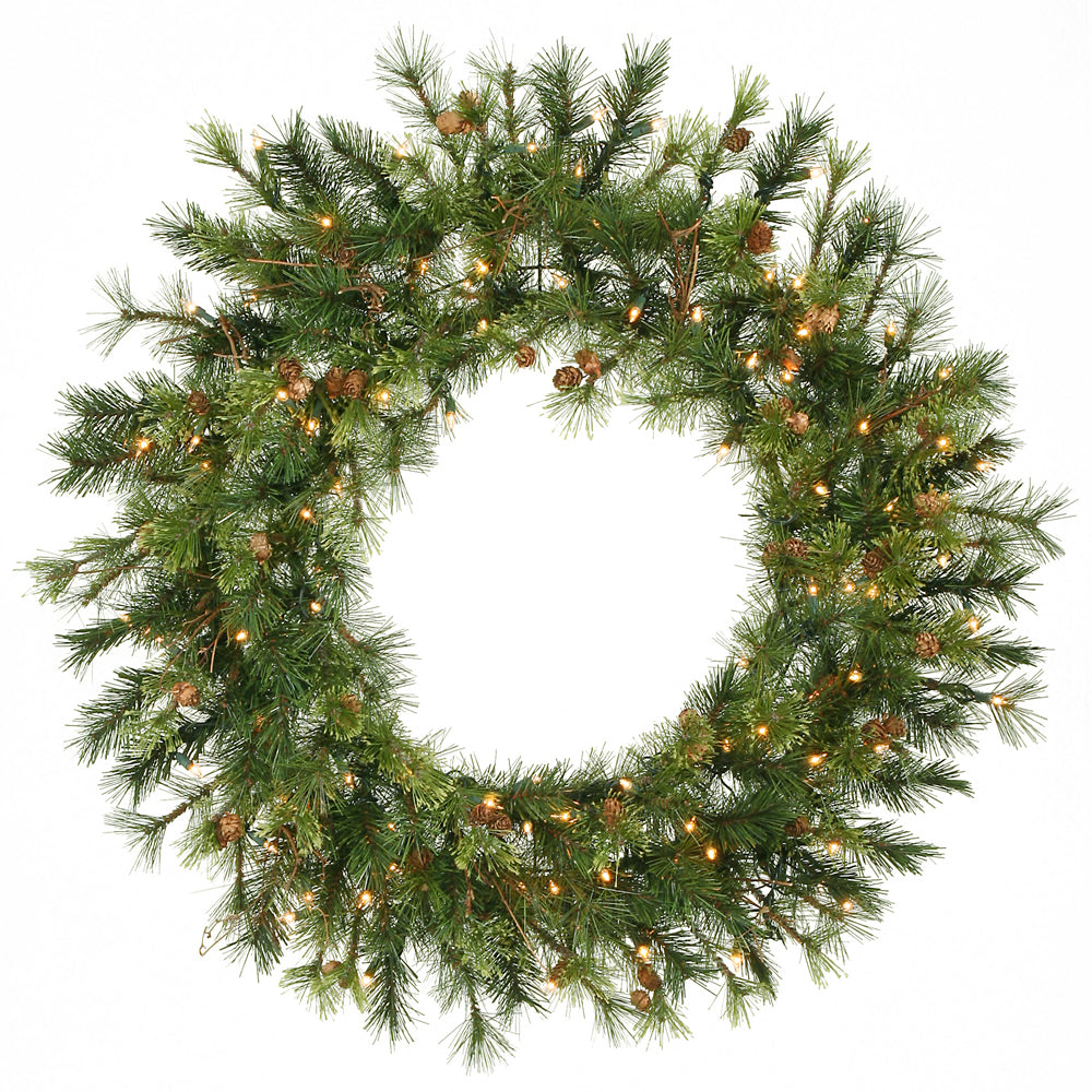 Vickerman 36in. Green 165 Tips Wreath 100 Clear Dura-Lit Lights