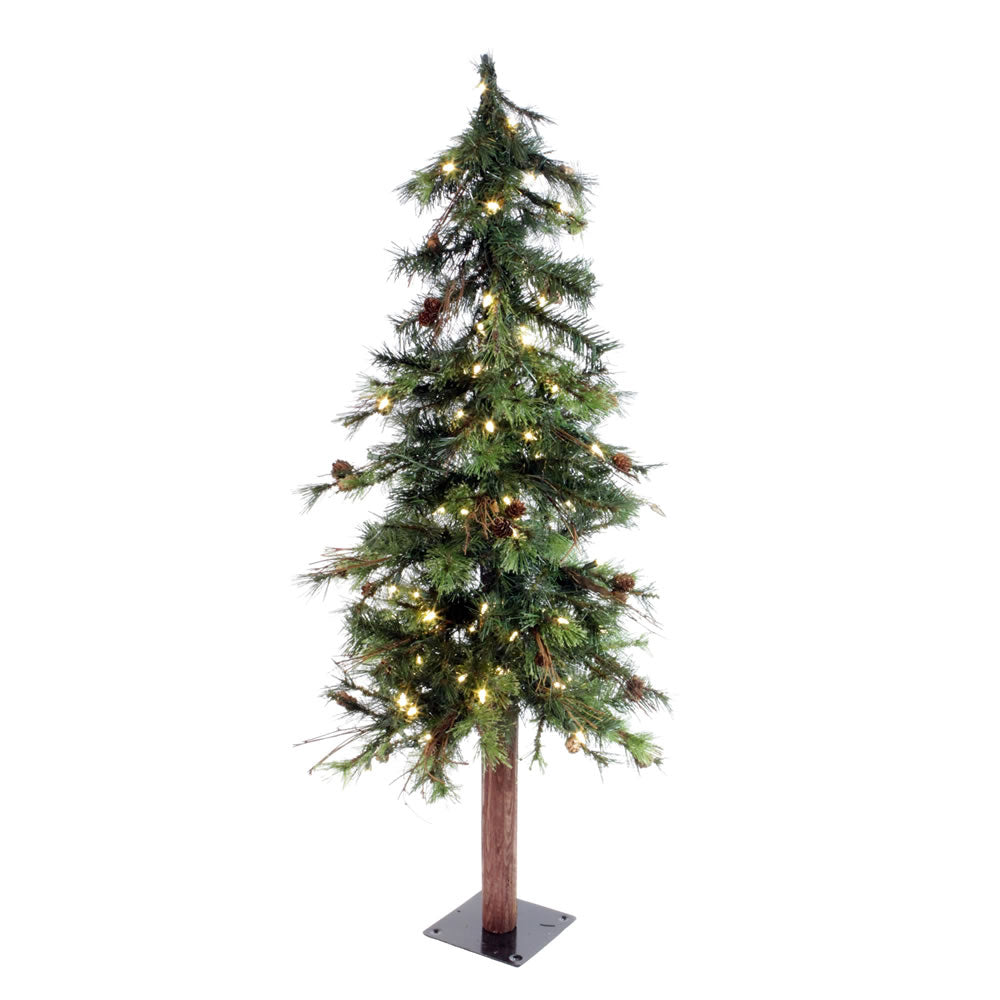 Vickerman 4ft. Mixed Country Alpine Artificial Christmas Tree in LED Lights