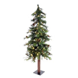 Vickerman 4ft. Mixed Country Alpine Artificial Christmas Tree in LED Lights