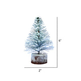 Vickerman 6in. Flocked Village Artificial Christmas tree Unlit Set of 6_2
