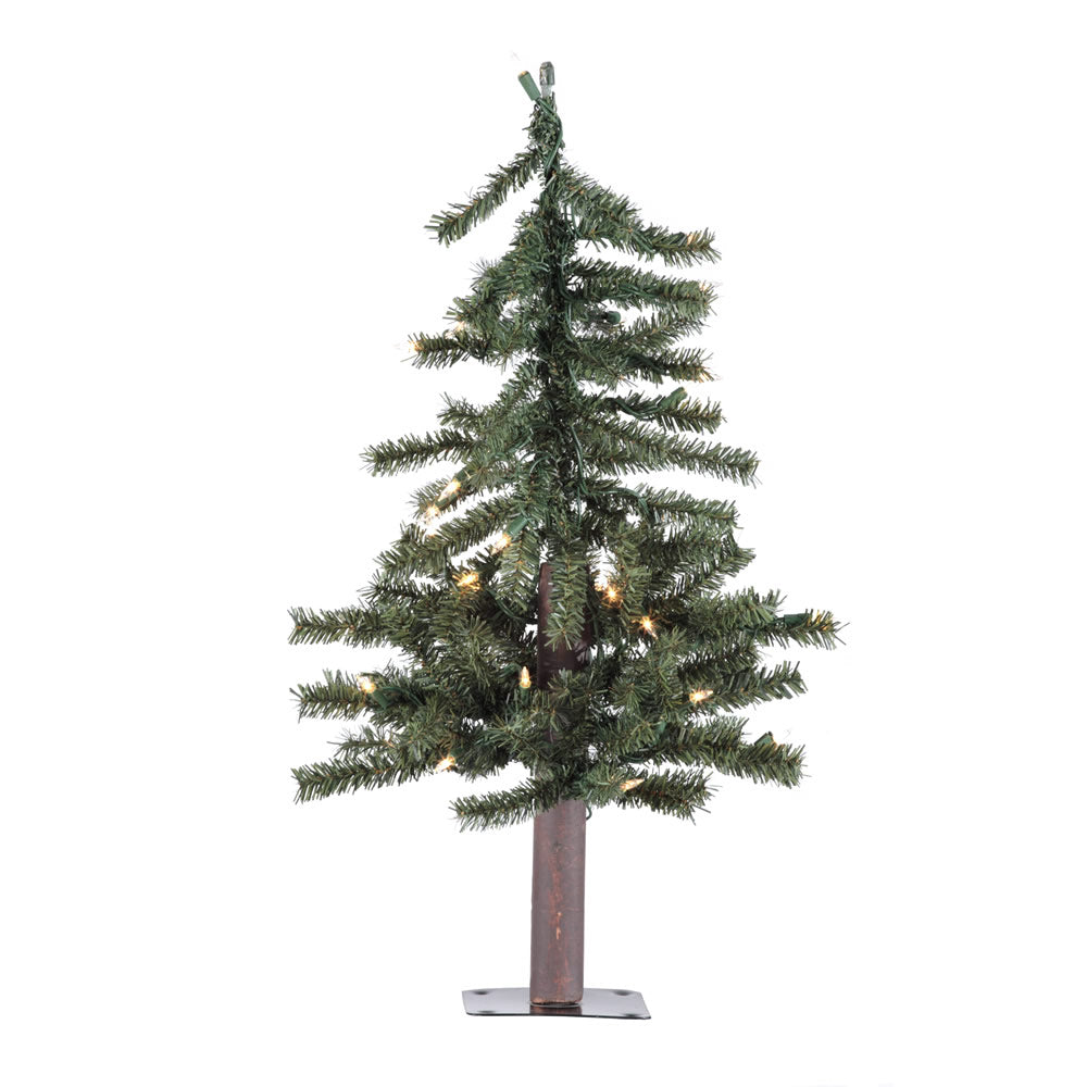 Vickerman 2ft. x 16.5in. Alpine Artificial Christmas Tree Warm White LED Lights