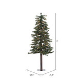 Vickerman 4ft. x 25.5in. Alpine Artificial Christmas Tree Warm White LED Lights - BulbAmerica