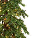 Vickerman 7ft.x 44in. Alpine Artificial Christmas Tree Warm White LED Lights - BulbAmerica