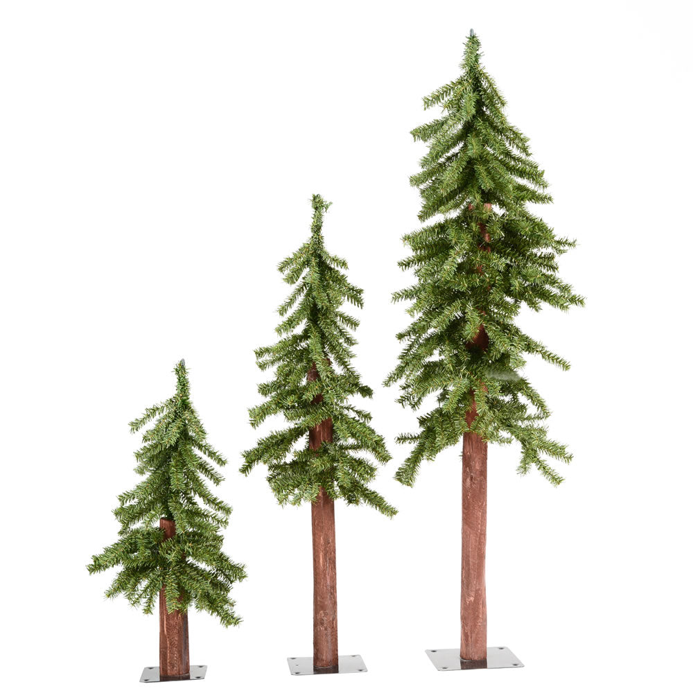 Vickerman 2ft. 2ft. 4ft. Natural Alpine Artificial Christmas Tree Set Unlit