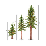 Vickerman 2ft. 2ft. 4ft. Alpine Artificial Christmas Tree Set Multi-colored LED Lights - BulbAmerica
